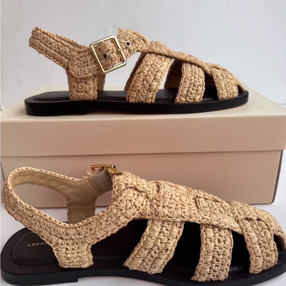 Loeffler Randall Beige Woven Sandals Sawyer Fisherman Sandals US 7 1/2 B & 10